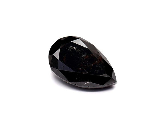 1.78 Carat Natural Black Pear Diamond GIA