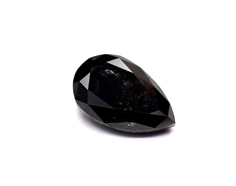 1.78 Carat Natural Black Pear Diamond GIA