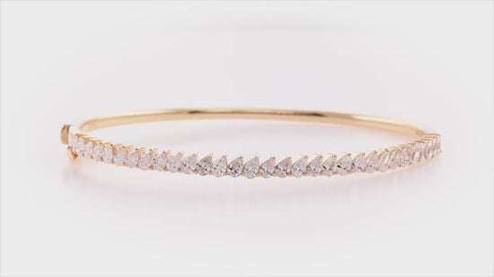 Pear Diamond and Gold Bangle