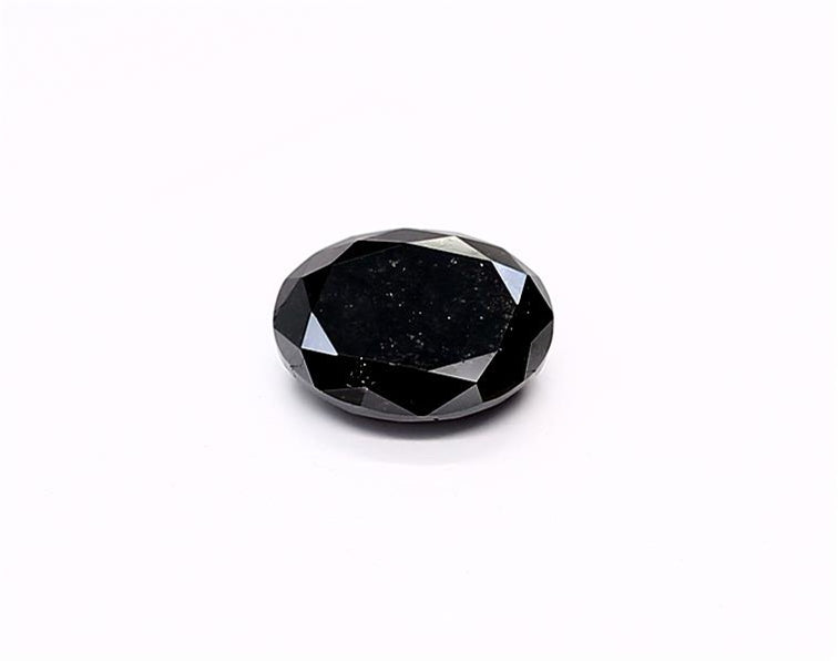 1.12 Carat Natural Black Oval Diamond GIA