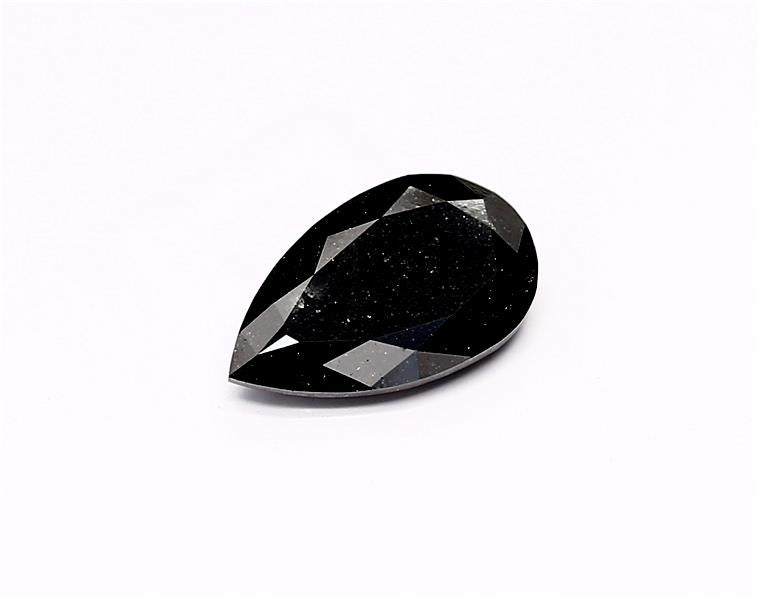 1.81 Carat Natural Black Pear Diamond GIA
