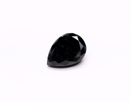 3.27 Carat Natural Black Pear Diamond GIA
