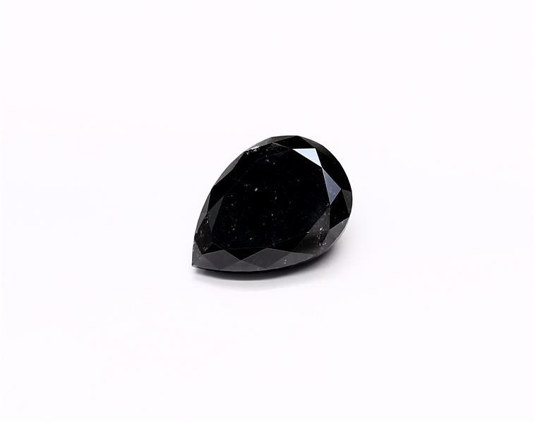 3.27 Carat Natural Black Pear Diamond GIA