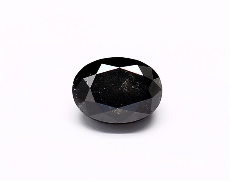 1.22 Carat Natural Black Oval Diamond GIA