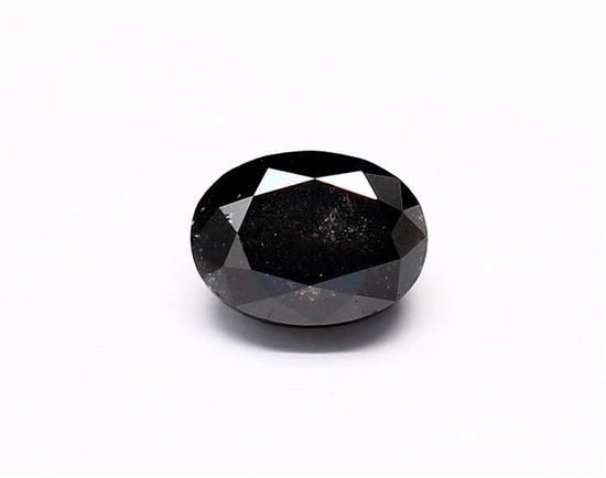 1.22 Carat Natural Black Oval Diamond GIA