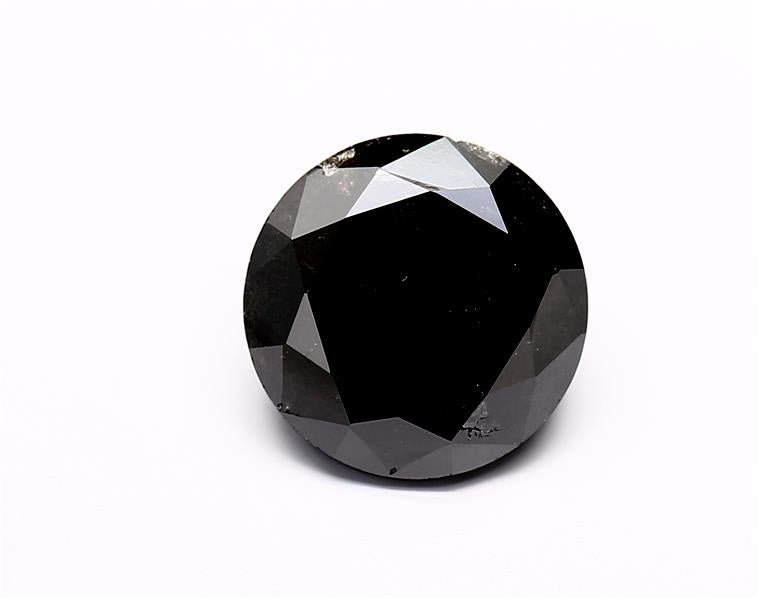 3.58 Carat Black Round Diamond
