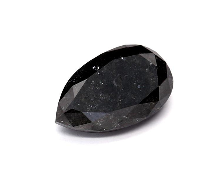 0.93 Carat Natural Black Pear Diamond GIA
