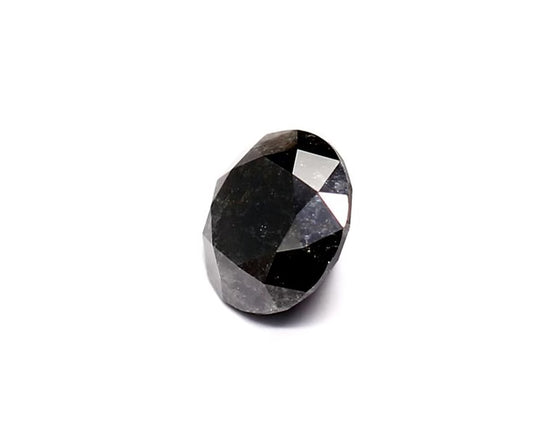 1.39 Carat Natural Black Round Diamond GIA