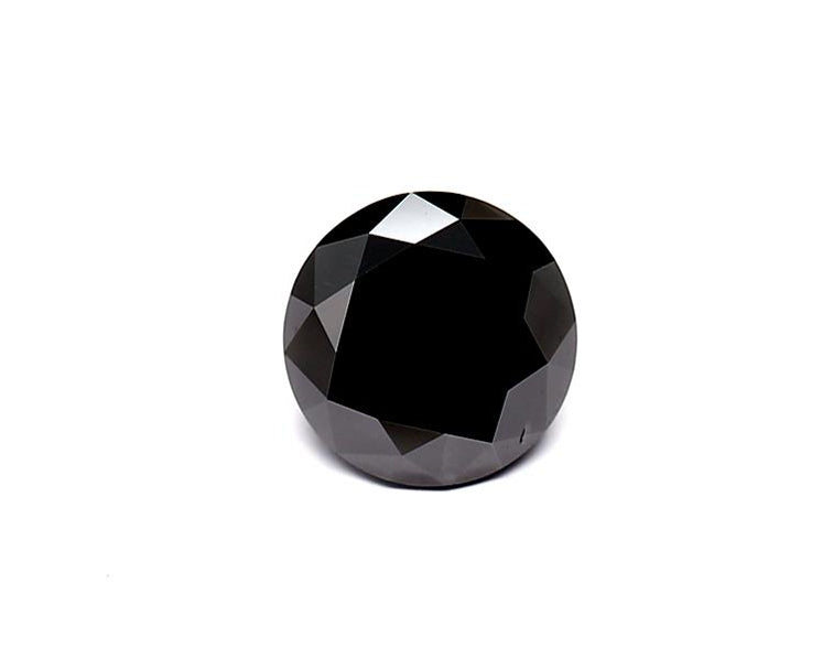 1.39 Carat Natural Black Round Diamond GIA