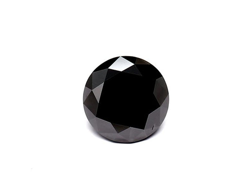 1.39 Carat Natural Black Round Diamond GIA