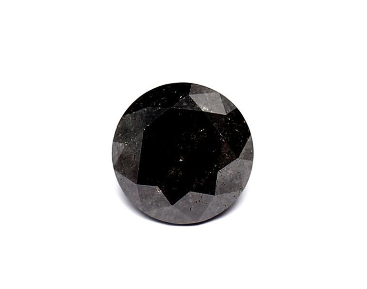 1.31 Carat Natural Black Round Diamond GIA