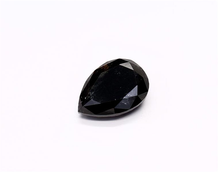 1.58 Carat Natural Black Pear Diamond GIA