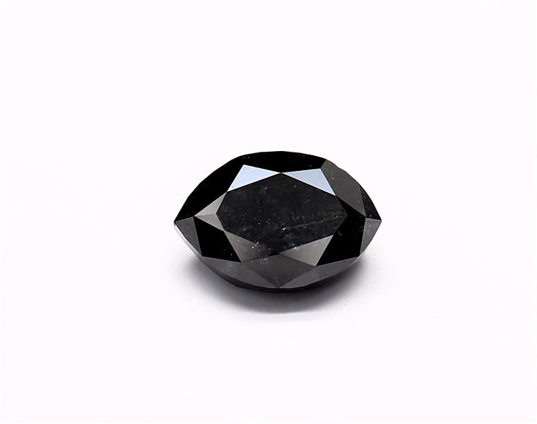 1.55 Carat Natural Black Marquise Diamond GIA