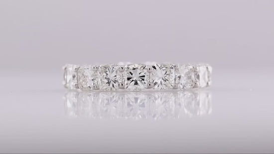 Platinum Cushion-Cut Diamond Full Eternity Band Ring