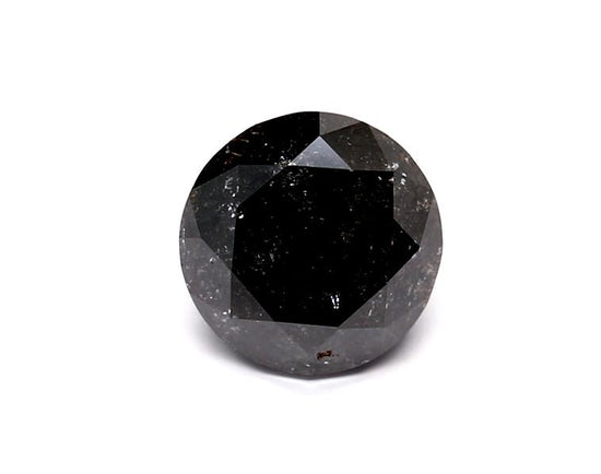 0.92 Carat Natural Black Round Diamond GIA
