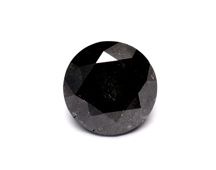 0.93 Carat Natural Black Round Diamond GIA