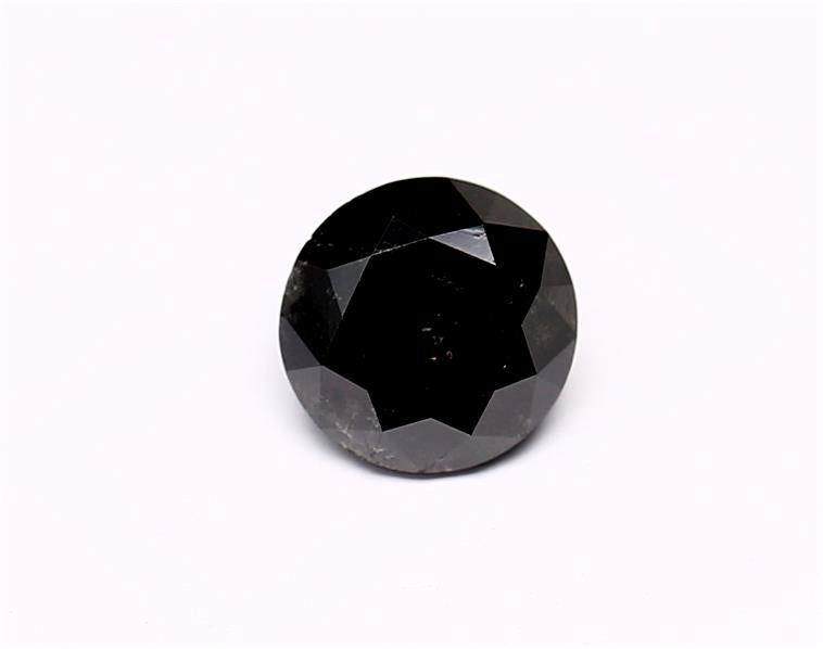 0.98 Carat Natural Black Round Diamond GIA