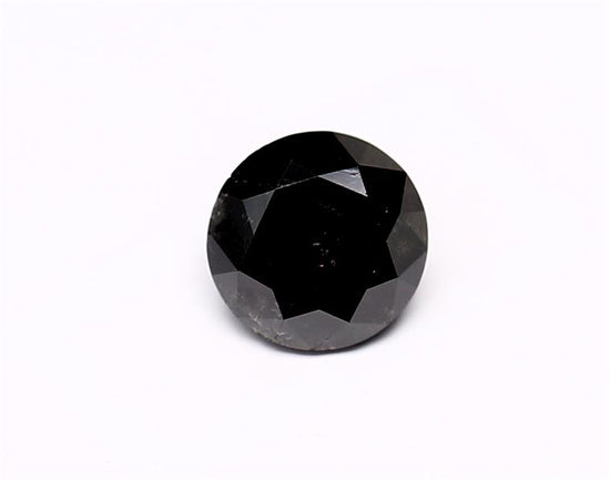 0.98 Carat Natural Black Round Diamond GIA