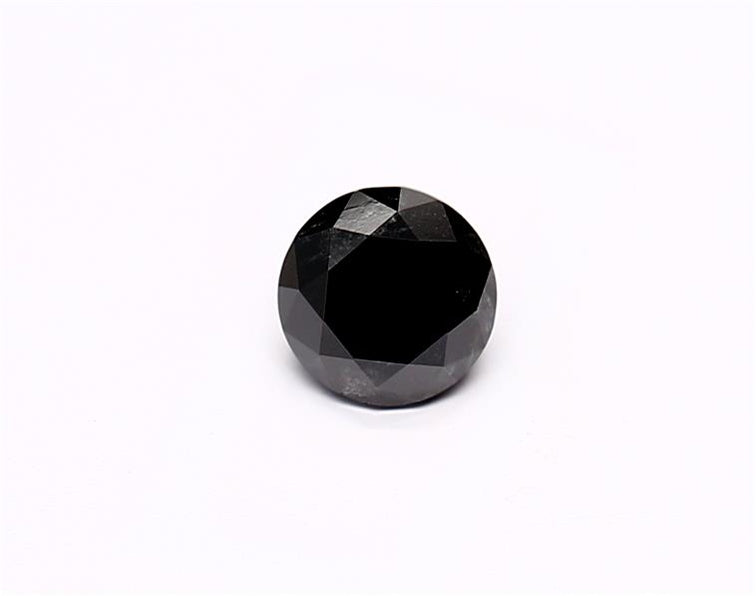 0.69 Carat Natural Black Round Diamond GIA