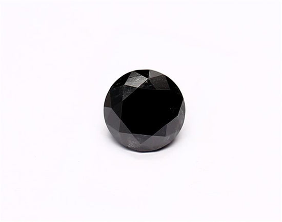 0.69 Carat Natural Black Round Diamond GIA