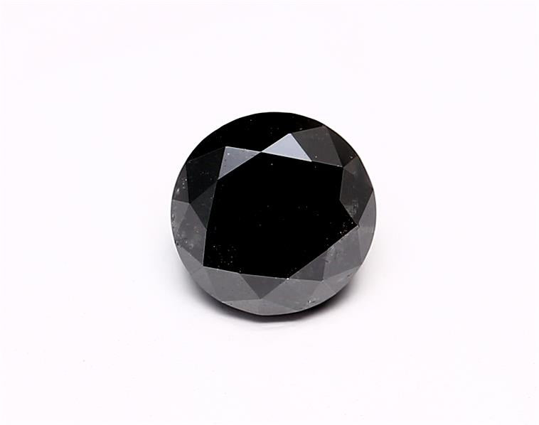 0.74 Carat Natural Black Round Diamond GIA