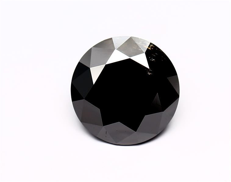 3.68 Carat Black Round Diamond