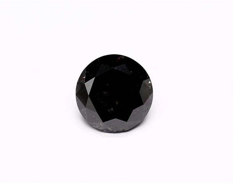 1.85 Carat Natural Black Round Diamond GIA
