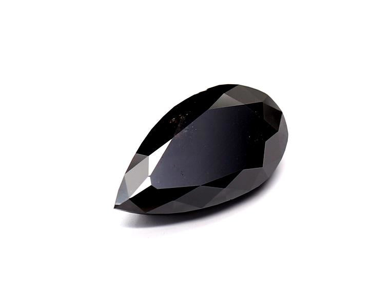 2.01 Carat Natural Black Pear Diamond GIA