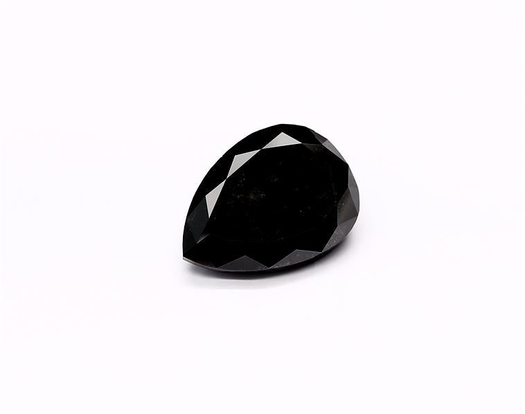 4.29 Carat Natural Black Pear Diamond GIA