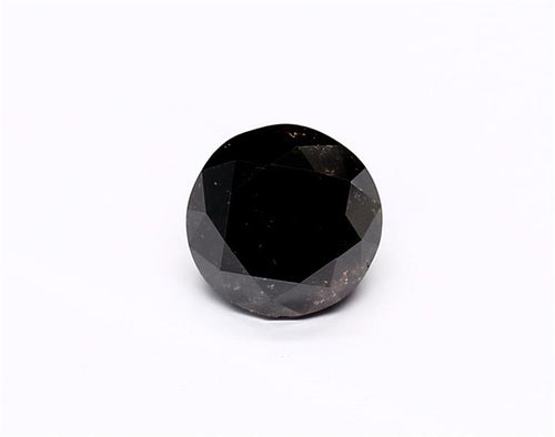1.26 Carat Natural Black Round Diamond GIA