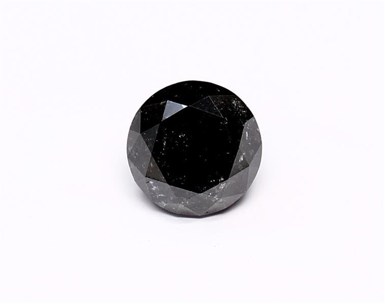 1.27 Carat Natural Black Round Diamond GIA