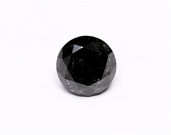 1.27 Carat Natural Black Round Diamond GIA
