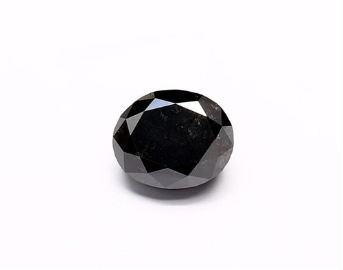 1.12 Carat Natural Black Oval Diamond GIA