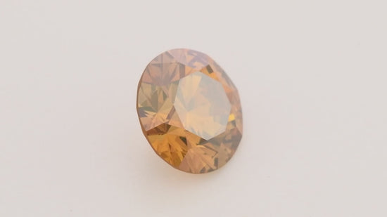 0.65 Carat Fancy Deep Yellow Brown Round Diamond VS1 GIA