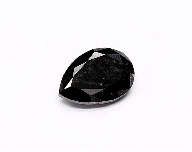 1.17 Carat Natural Black Pear Diamond GIA