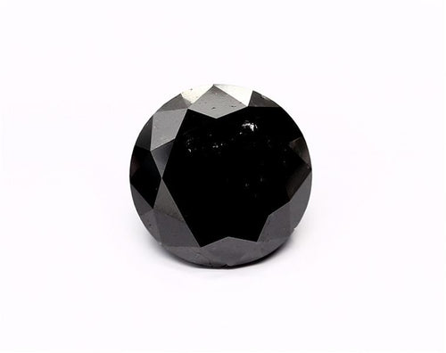 9.42 Carat Natural Black Round Diamond GIA