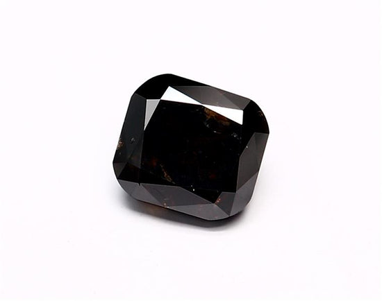 0.88 Carat Natural Black Cushion Diamond GIA