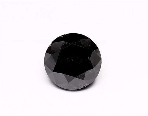 1.43 Carat Natural Black Round Diamond GIA