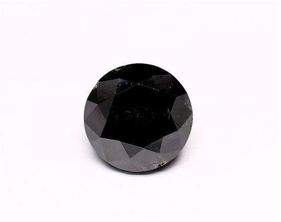 1.43 Carat Natural Black Round Diamond GIA