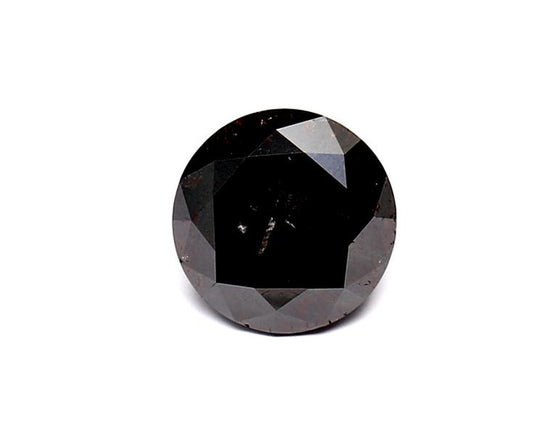 1.65 Carat Natural Black Round Diamond GIA