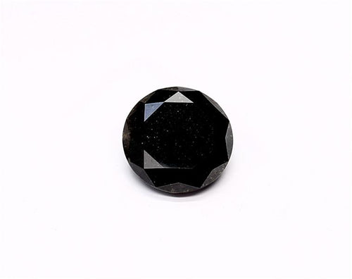 1.36 Carat Natural Black Round Diamond GIA