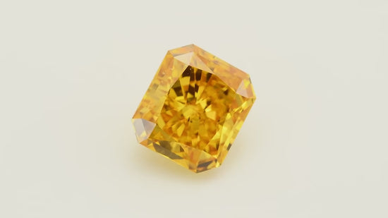 1.28 Carat Fancy Vivid Yellow Orange Radiant Diamond VS2 GIA