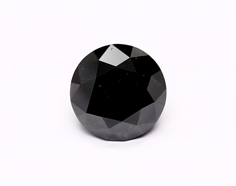 1.48 Carat Natural Black Round Diamond GIA