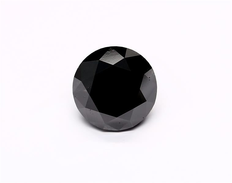 4.22 Carat Black Round Diamond