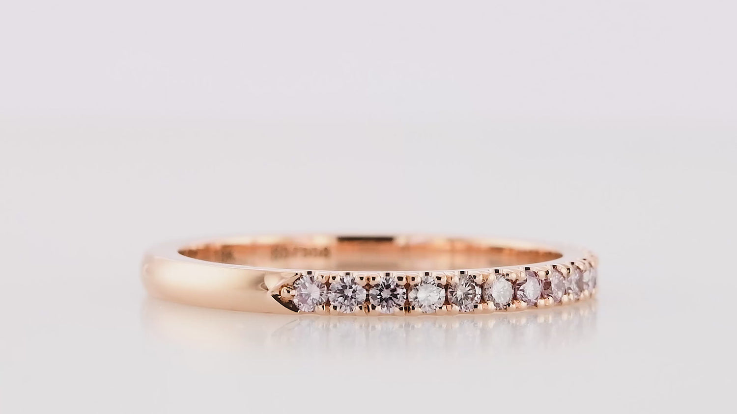Fancy Light Pink Diamond Half Eternity Ring