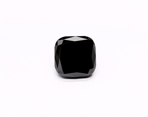 3.11 Carat Natural Black Cushion Diamond GIA