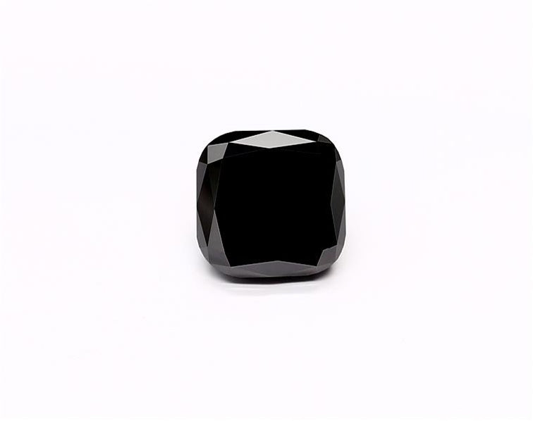 3.11 Carat Natural Black Cushion Diamond GIA