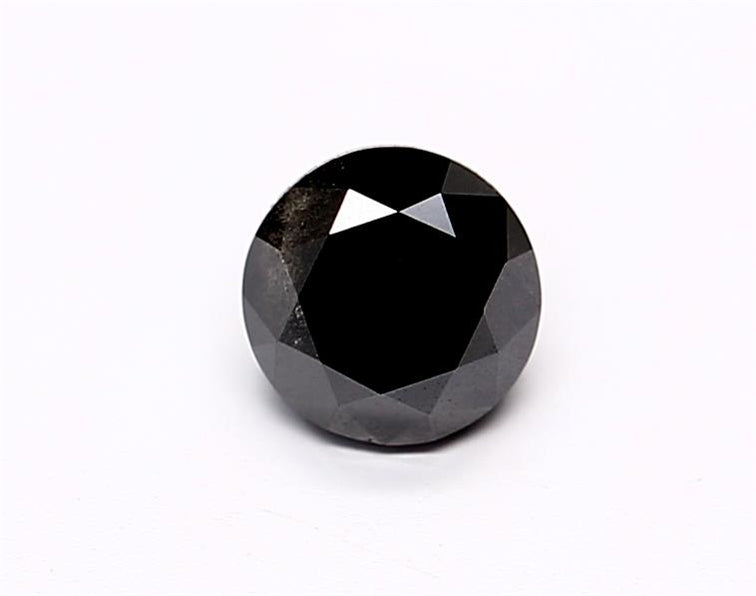 0.49 Carat Natural Black Round Diamond GIA