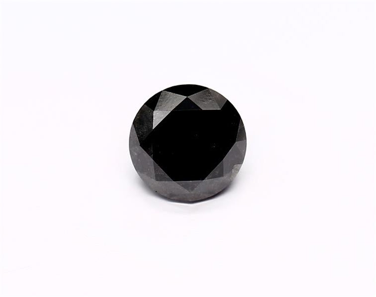 1.91 Carat Natural Black Round Diamond GIA
