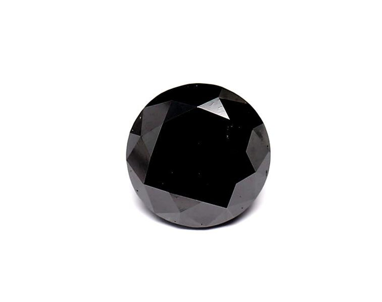 1.78 Carat Natural Black Round Diamond GIA